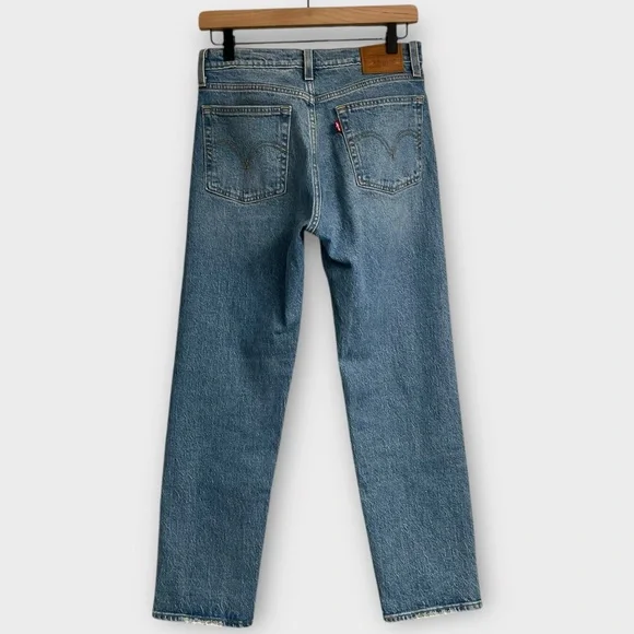 Levi's WEDGIE STRAIGHT JEANS CALLING ALL BLUES Women’s Size 26 - Picture 3 of 11